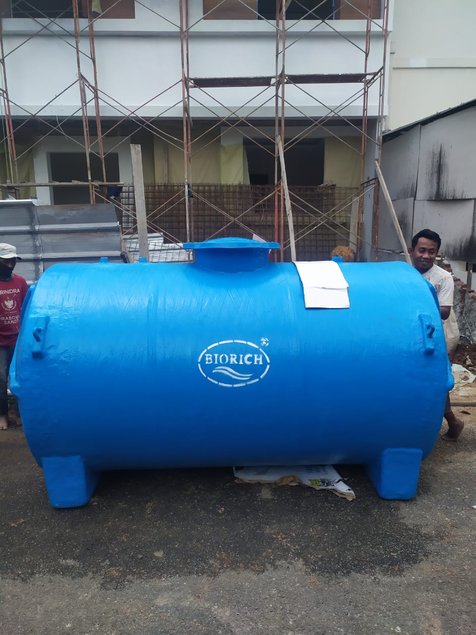 Proyek ground tank fiberglass BIORICH horizontal 4000 liter di Alam Sutera