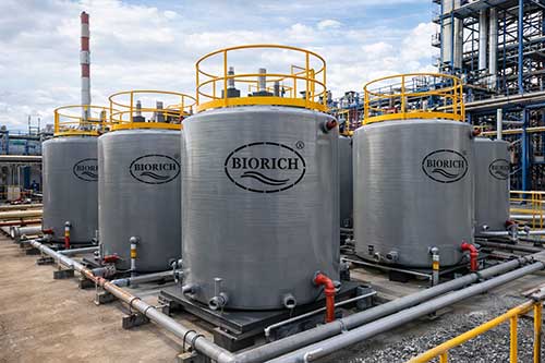 Tangki kimia fiberglass BIORICH di area pabrik