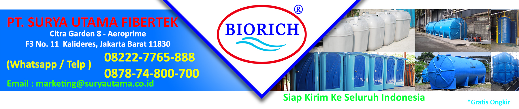 Produsen Septic Tank Bio – Biofil – Biotech | PT. Surya Utama Fibertek