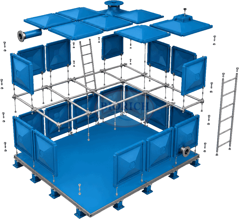Struktur Modular Tangki Panel Fiberglass BIORICH