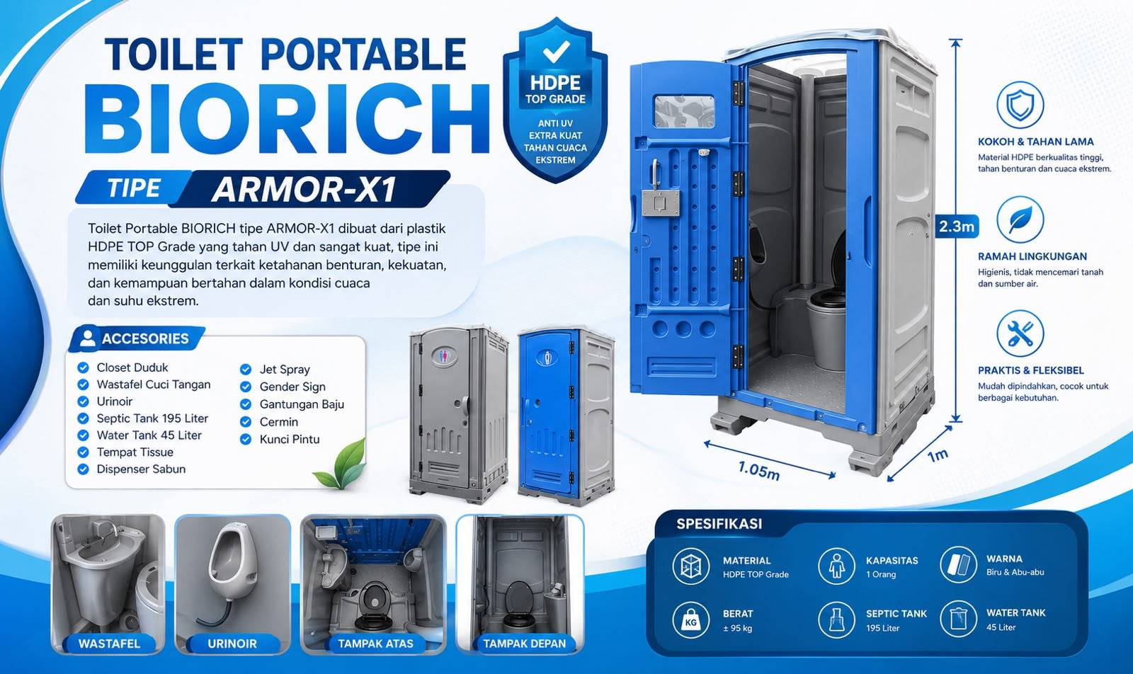 Brosur Toilet Portable HDPE BIORICH ARMOR-X1