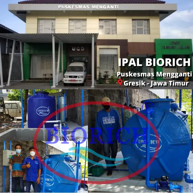 Instalasi IPAL BIORICH di Puskesmas Mengganti, Gresik, Jawa Timur
