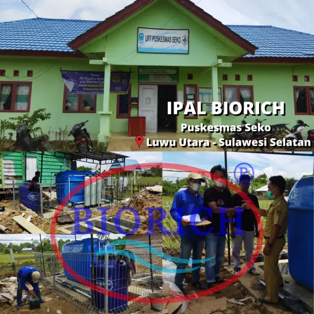 Instalasi IPAL BIORICH di Puskesmas Seko, Luwu Utara, Sulawesi Selatan