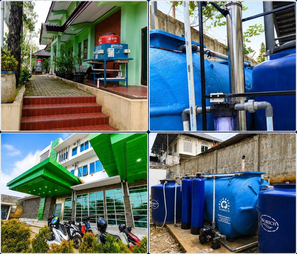 Instalasi IPAL klinik dengan tabung filter