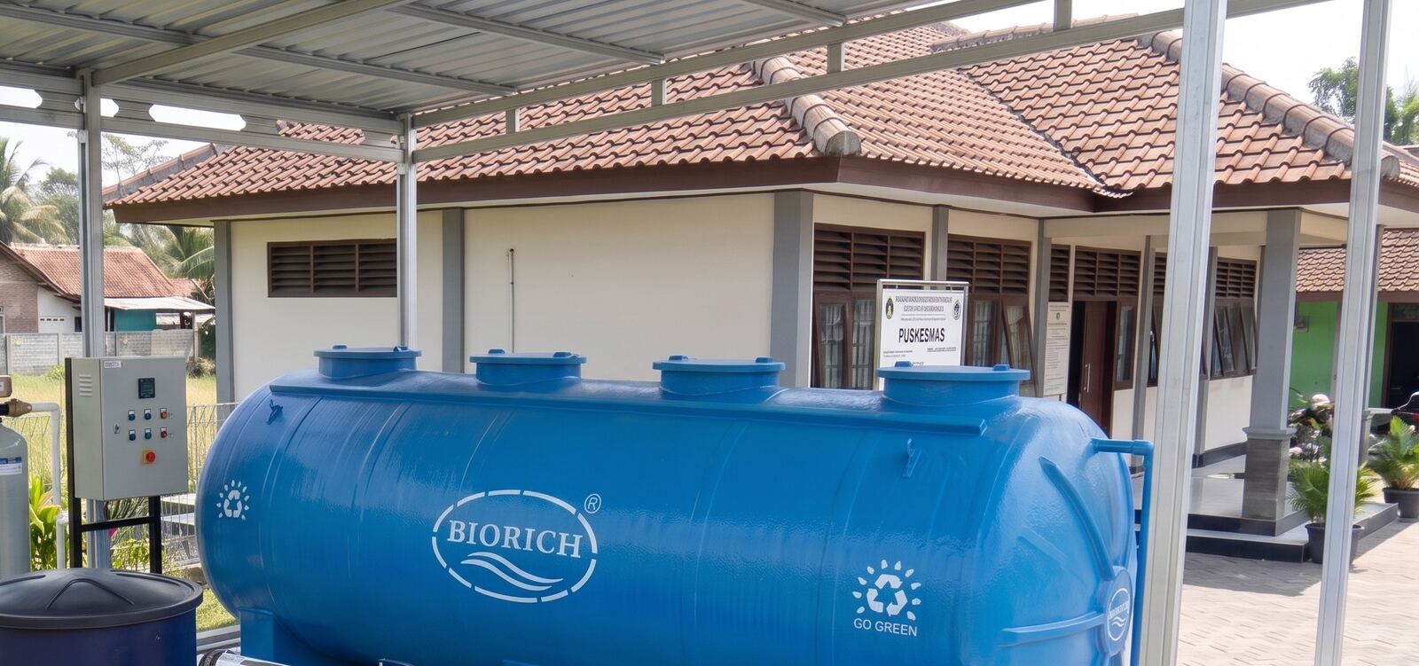 IPAL Puskesmas BIORICH terpasang di halaman puskesmas