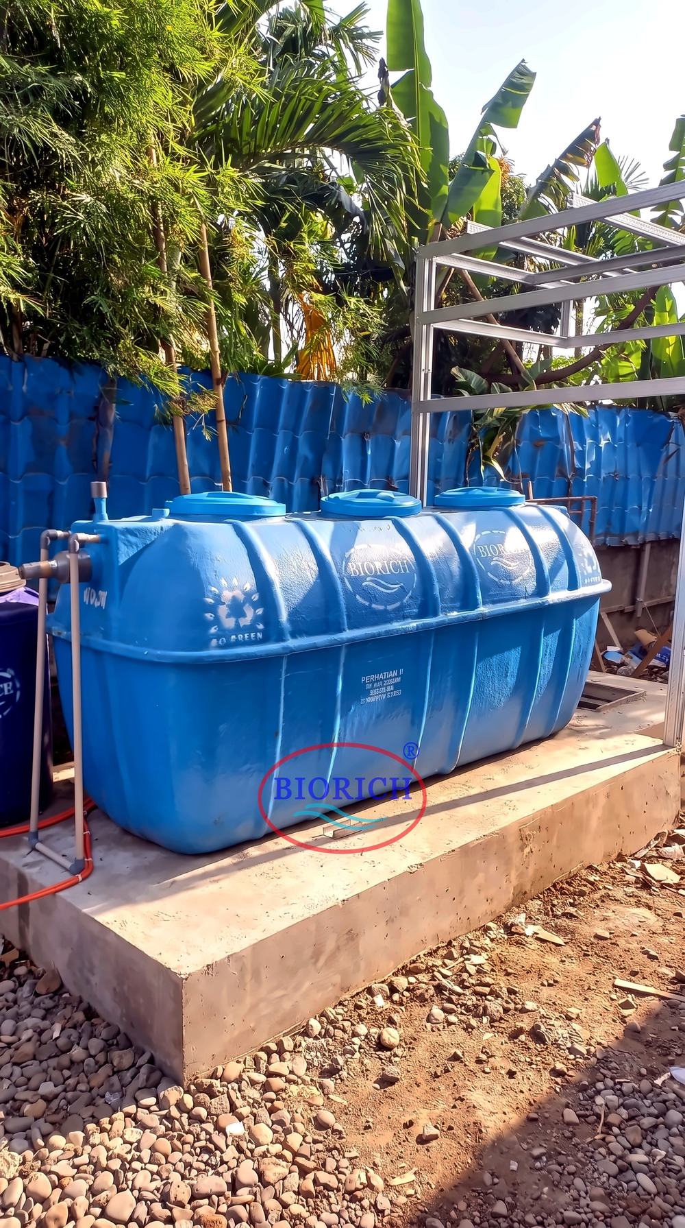 Unit IPAL fiberglass BIORICH terpasang lengkap di lokasi proyek